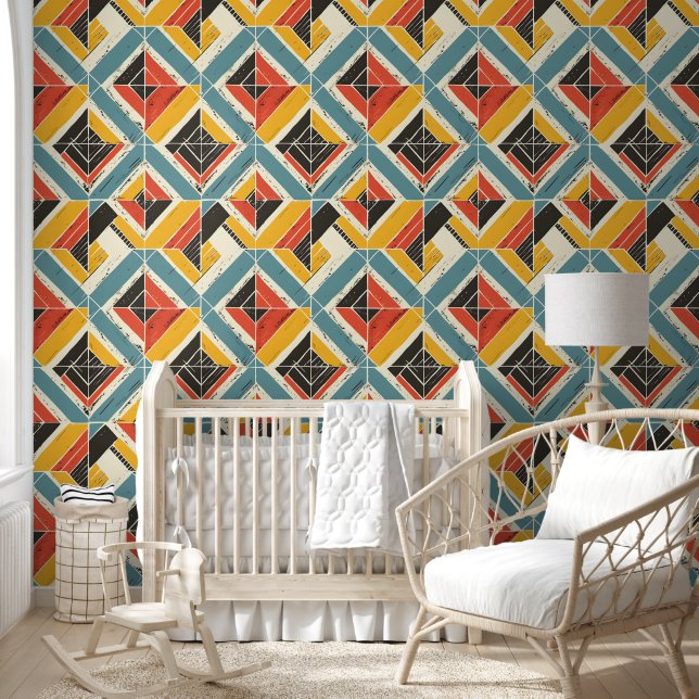 Rustikales Zickzack Mosaik Tapete (Kinder)