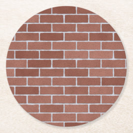 Rustikales Ziegelmauermuster Runder Pappuntersetzer