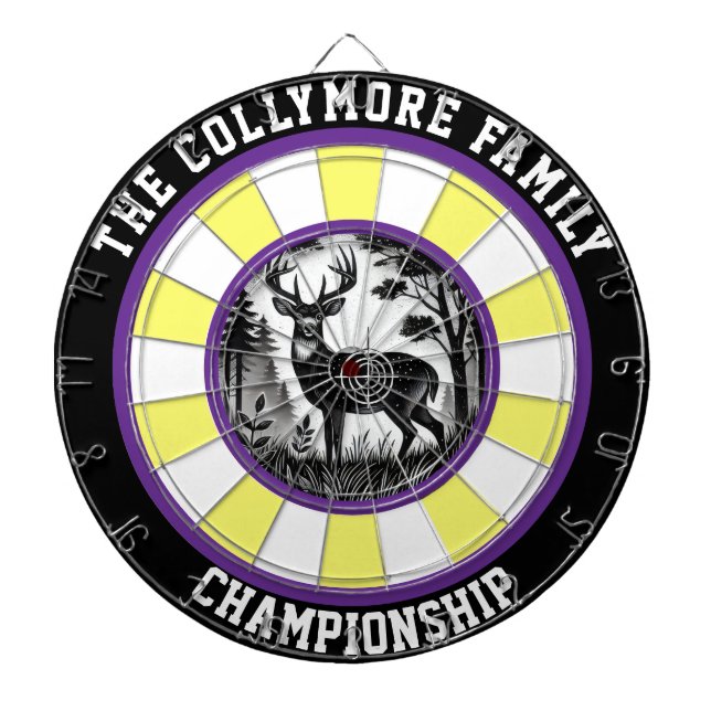 Rustikales Ziel im Hirschwald Kunst Dartscheibe (vorne)
