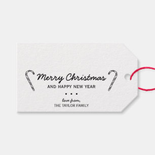Rustikales Zuckerstange-Weihnachten Geschenkanhänger