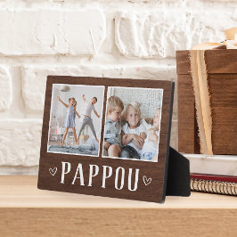 Rustikales Zwei-Foto Pappou Opa Fotoplatte