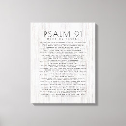 Rustikalisches Holz Psalm 91 Über Meine Familie Ch Leinwanddruck