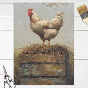 Rustikalisches Huhn und Nest-Dekoupage Seidenpapier