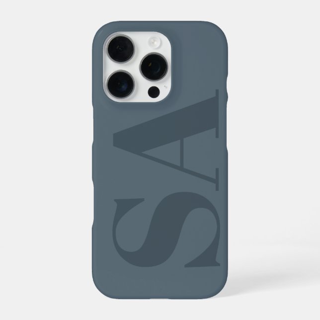 Rustikalisches Staubblau Aquarell Minimalistisches iPhone 16 Pro Hülle (Rückseite)