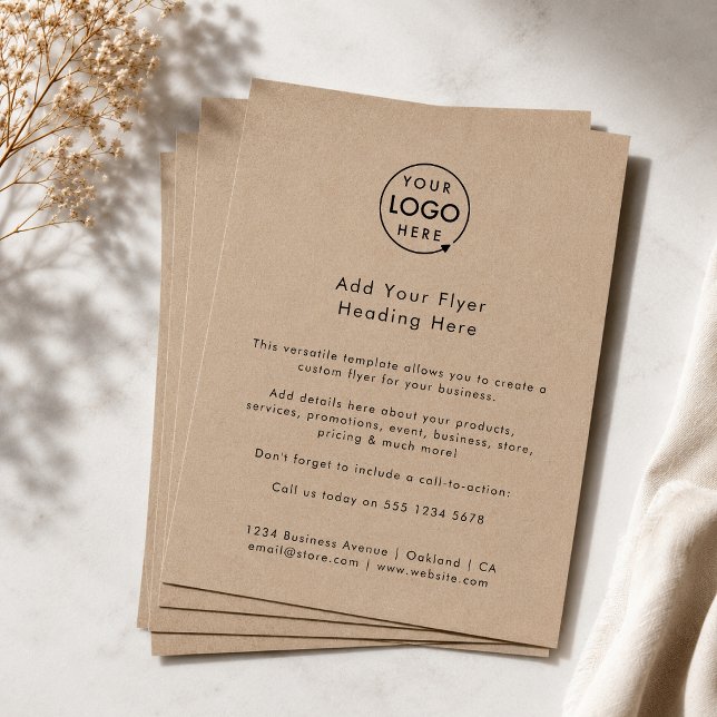 Rustikalkraft | Firmenlogo Moderne Werbung Flyer (Modern minimal versitile rustic kraft flyer template by Guava - clean, sleek, and fully customizable)