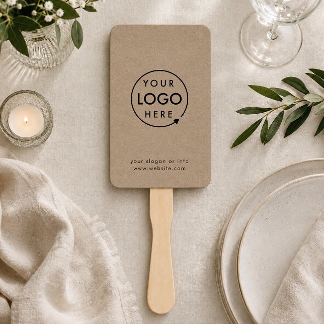 Rustikalkraft | Werbung für moderne Firmenlogos Fächer (Personalized paddle fans guests can use at ceremonies, galas, conferences, and warm venues)