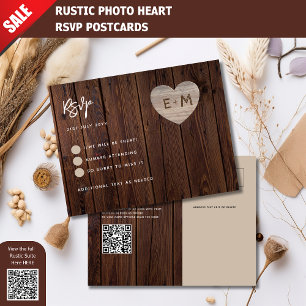 RUSTIKHERZ UAWG WEDD CARD WOOD AUSSEHEN POSTKARTE