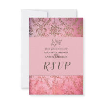 RUSTIKPINK - RSVP-Hochzeitkarte
