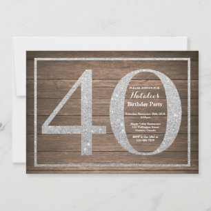 Rustique 40e anniversaire Invitation Parties scint