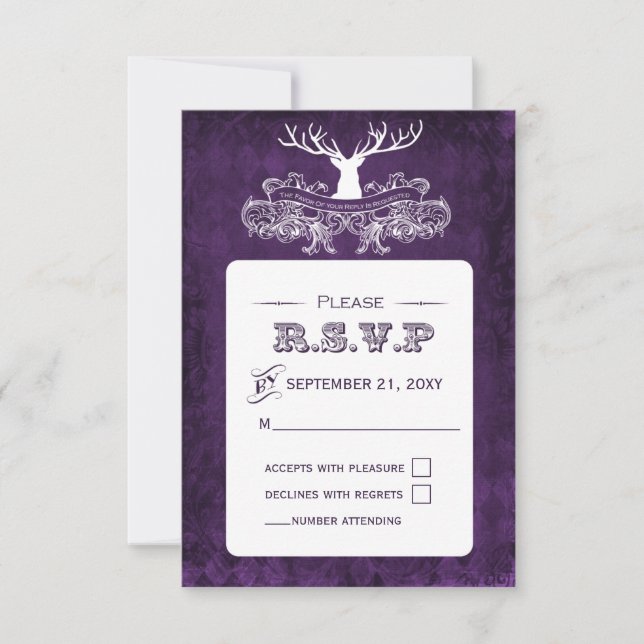 Rustique Antler, Deer Winter Woodland rsvp 3,5 x 5 (Devant)