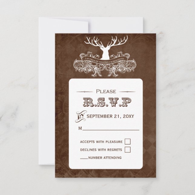 Rustique Antler, Deer Winter Woodland rsvp 3,5 x 5 (Devant)