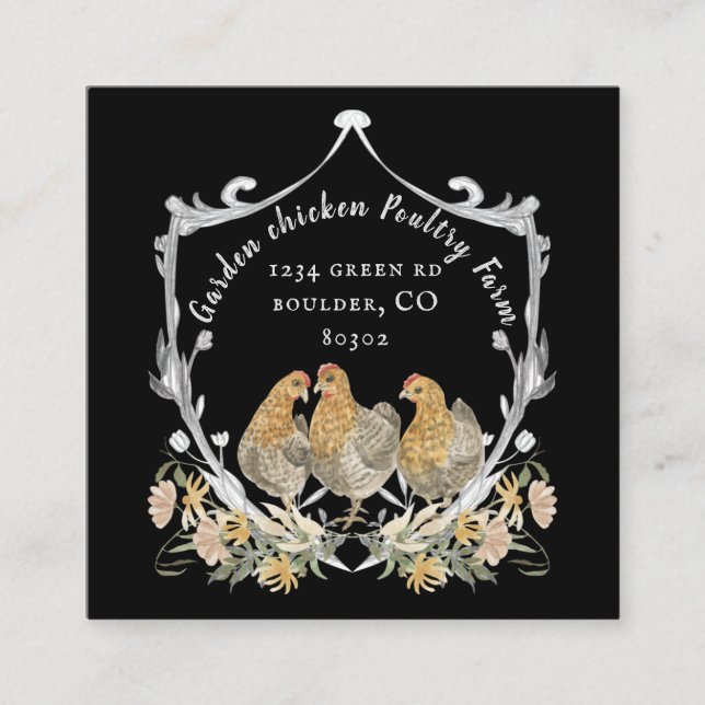 rustique aquarelle crest ferme carte de visite (Devant)