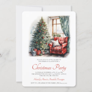 Rustique Aquarelle Noël Invitation