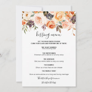 Rustique Automne élégant Floral Kissing Menu