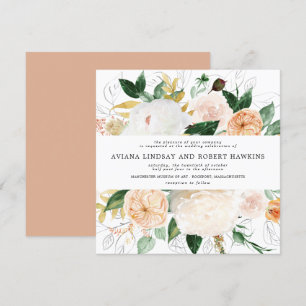 Rustique Automne Floral Faire-part de mariage d'aq