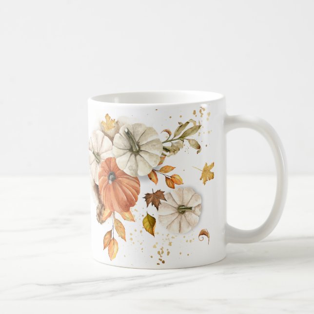 Rustique Automne Harvest Citrouille café Mug (Droite)