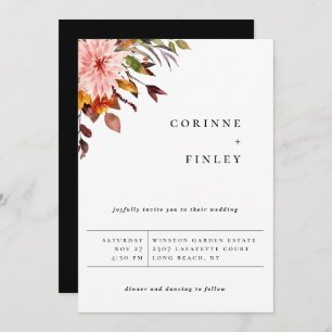 Rustique Autumn Bouquet Mariage Faire-part