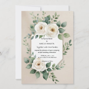 Rustique Boho Floral Élégant Mariage Invitation