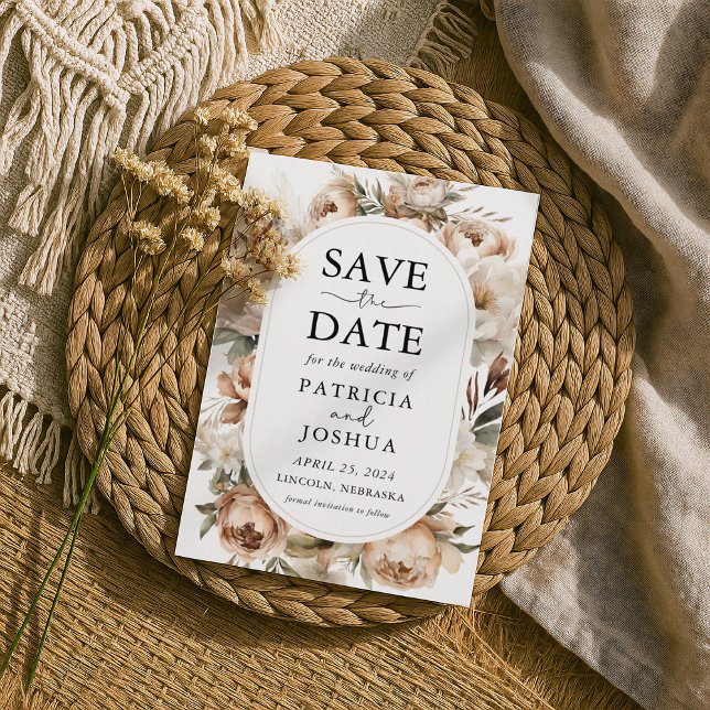 Rustique Boho Floral Wedding Enregistrer La Carte  (Créateur téléchargé)