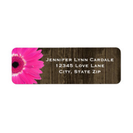 Rustique Bois rose chaud Gerber Étiquettes de adre