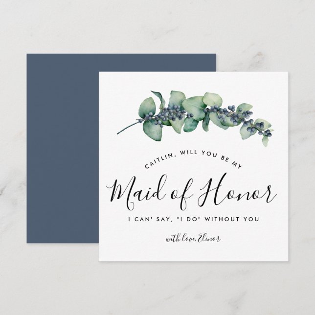 Rustique Botanique Serez-vous ma carte de femme d' (Devant / Derrière)