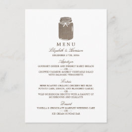 Rustique Burlap Mason Jar Menu Mariage