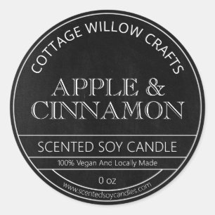 Rustique Chalkboard Black Soy Candle Étiquette