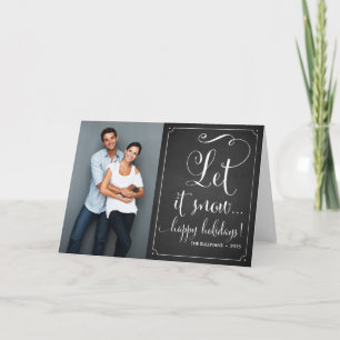 Rustique Chalkboard Laisser Il Snow Script Carte d
