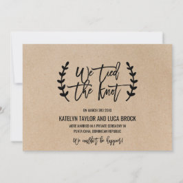 Rustique Chic Faux Kraft Elopement Faire-part