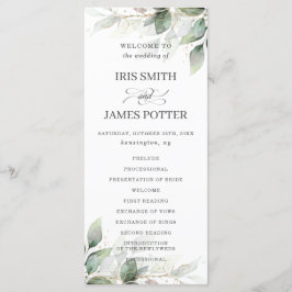 Rustique Chic Sage Green Programme de mariage d'or