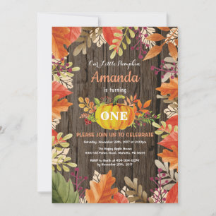 Rustique Citrouille Automne Invitation Anniversair