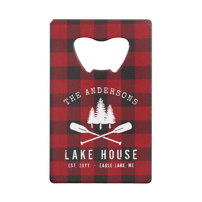 Rustique Country Lake House Tree Red Buffalo Plaid (Devant)