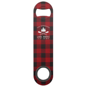 Rustique Country Lake House Tree Red Buffalo Plaid