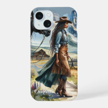 Rustique Cowgirl et Cheval Personnalisé