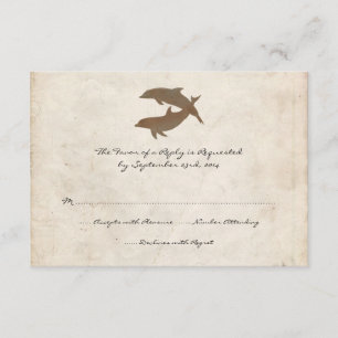 Rustique Dolphins Plage Mariage Invitation RSVP ca