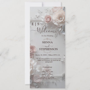 Rustique Elegant 3D Floral Photo Wedding Programme