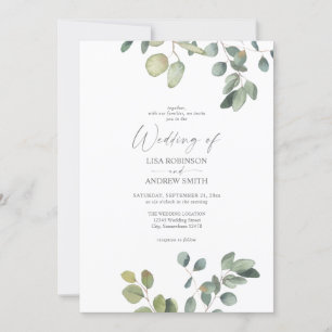 Rustique Eucalyptus Duo Faire-part de mariage de v