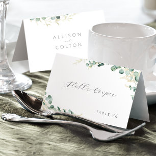 Rustique eucalyptus vert boho mariage Carte Place
