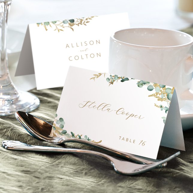 Rustique eucalyptus vert boho mariage Carte Place (Rustic eucalyptus greenery boho wedding Place Card)