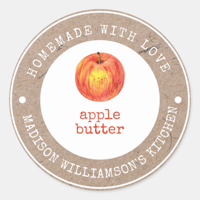 Rustique fait maison avec amour | Étiquette de beu (Devant)