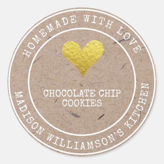 Rustique fait maison avec amour | Étiquette de pro (Devant)