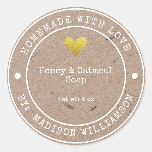 Rustique fait maison avec amour | Étiquette de sav (Devant)