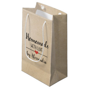 Rustique fait maison avec amour petit sac cadeau