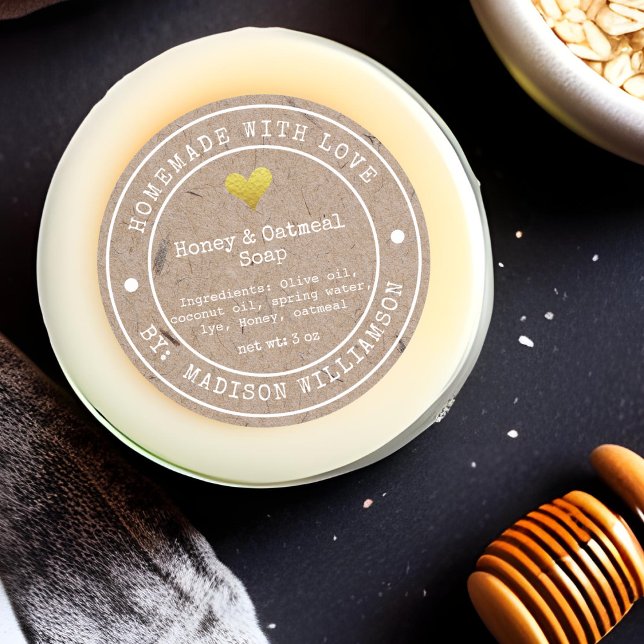 Rustique fait maison avec Étiquette savon d'amour  (Créateur téléchargé)