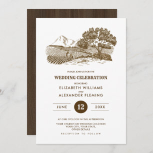 rustique   Ferme   Invitations de mariage en bois 