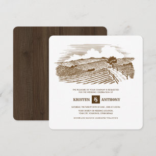 rustique   Ferme   Invitations de mariage en bois 