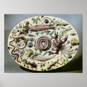 Rustique Figuline' Schale mit weißem Hintergrund Poster