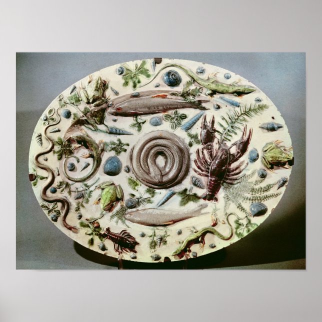 Rustique Figuline' Schale mit weißem Hintergrund Poster (Vorne)