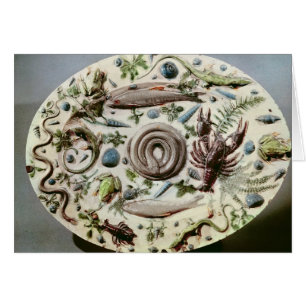 Rustique Figuline Teller mit einem weißen