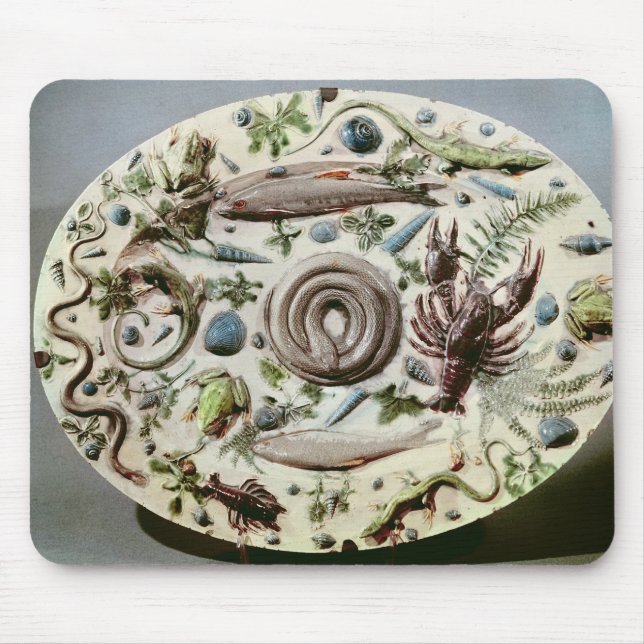 Rustique Figuline Teller mit einem weißen Mousepad (Vorne)